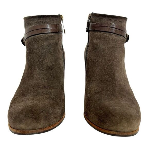 Alberto Fermani Womens Size 40.5 Suede Ankle Boots Booties Heeled Brown Taupe - Picture 2 of 9